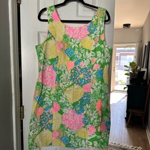 Lilly Pulitzer Vibrant Floral Mini Dress - Green, Pink, Yellow